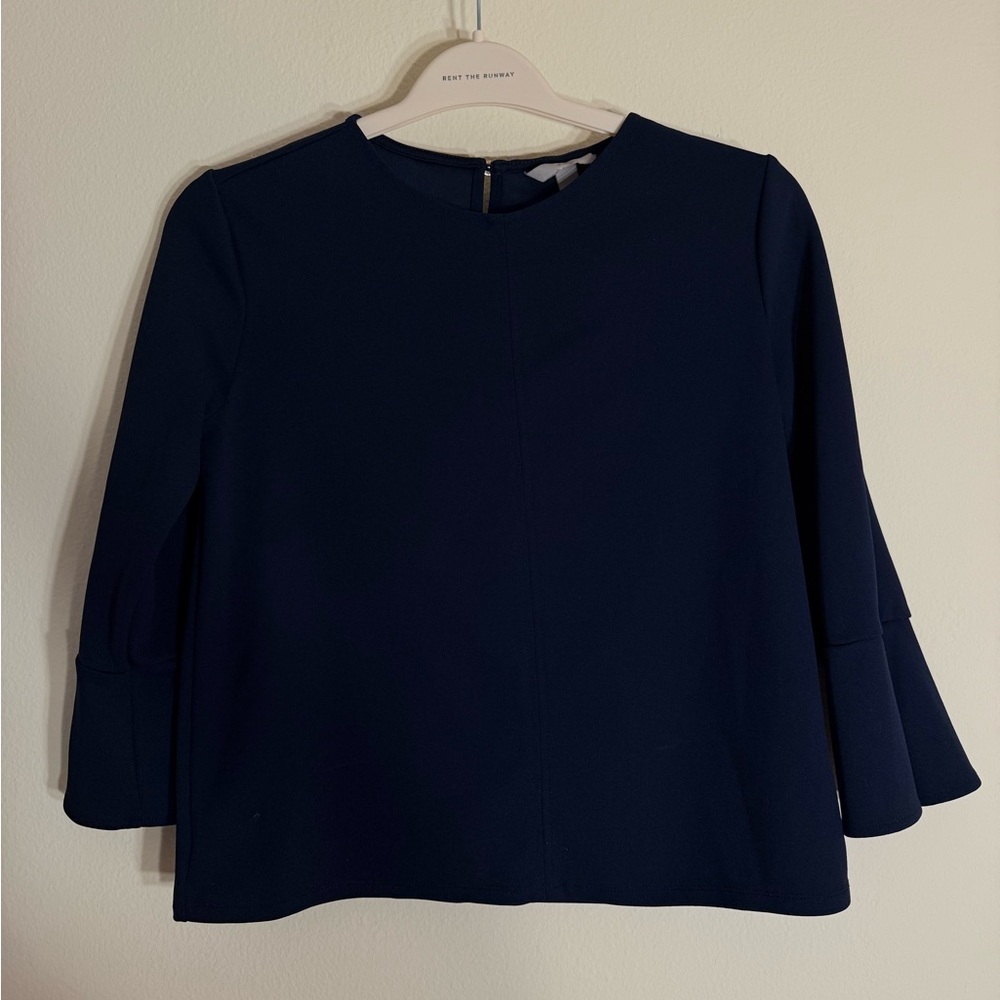 Elegant Navy Blue Women's Work Top